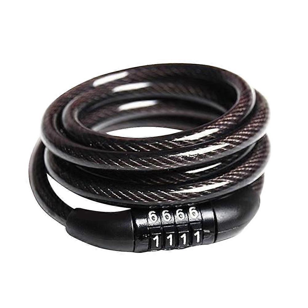 Bike Coded Lock Manganese Steel and ABS Combination Lock for Bicycle Black Size 4 Number Combo