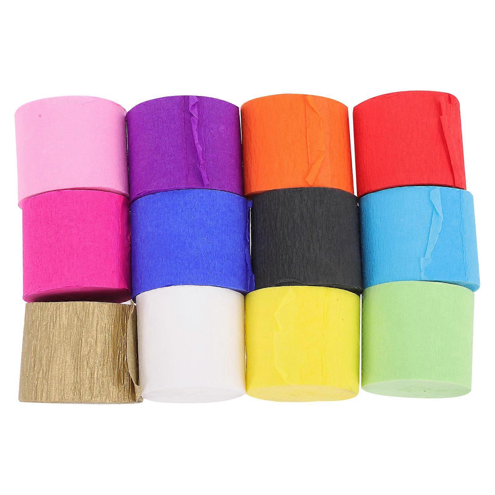 Crepe Paper Streamers Set 13 Rolls, Vibrant Colors, Lightweight & Soft for Birthday, Wedding, Shower, DIY Decorations & Celebrations