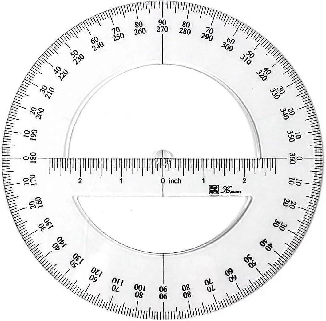 360 Degree Protractor Ruler 6 Inch Round Geometry Tool for Accurate Measurements in Math and Drafting