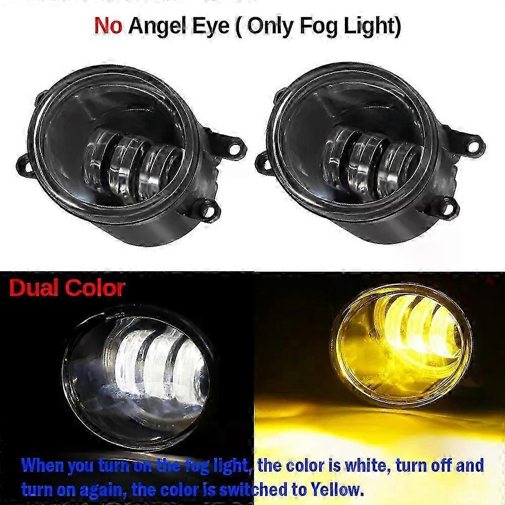 2 x LED Angel Eye Fog Light Assembly Compatible with Toyota Prius 2009-2012 - 30W H11 Daytime Running Lamps & Fog Lights