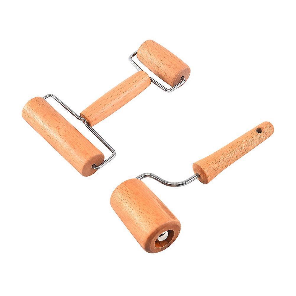 Double-End Rolling Sticks 2 Pcs Dough Roller For Pizza And Bread Preparation Wood Material Easy To Clean