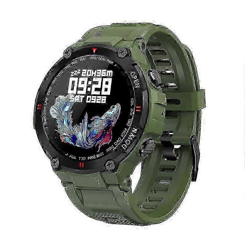 New K22 Smart Bracelet 1.28 Inch IPS Round Angle Heart Rate Blood Pressure Monitoring Bluetooth Watch Black
