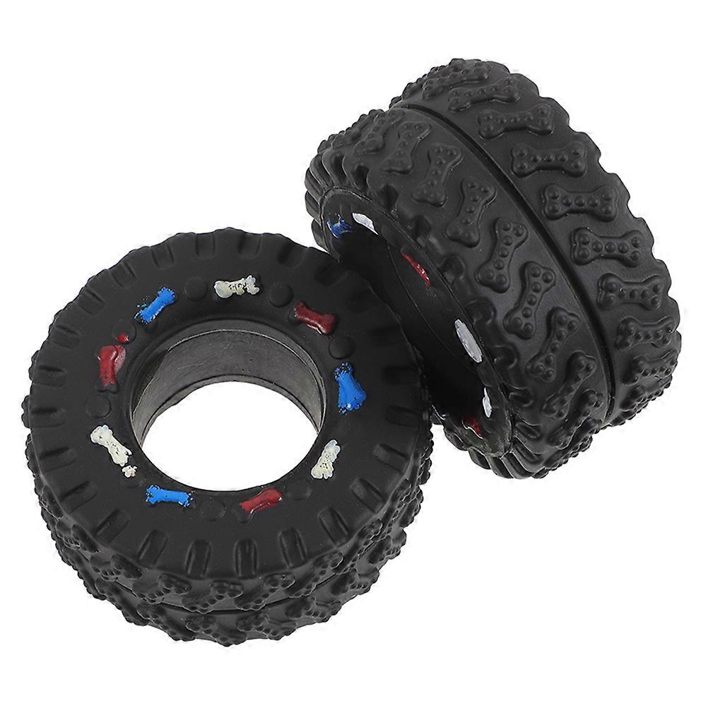 2pcs Interactive Sound Tire Chew Toy for Dogs – Durable Play for Strong Chewers, Mental Stimulation & Active Playtime
