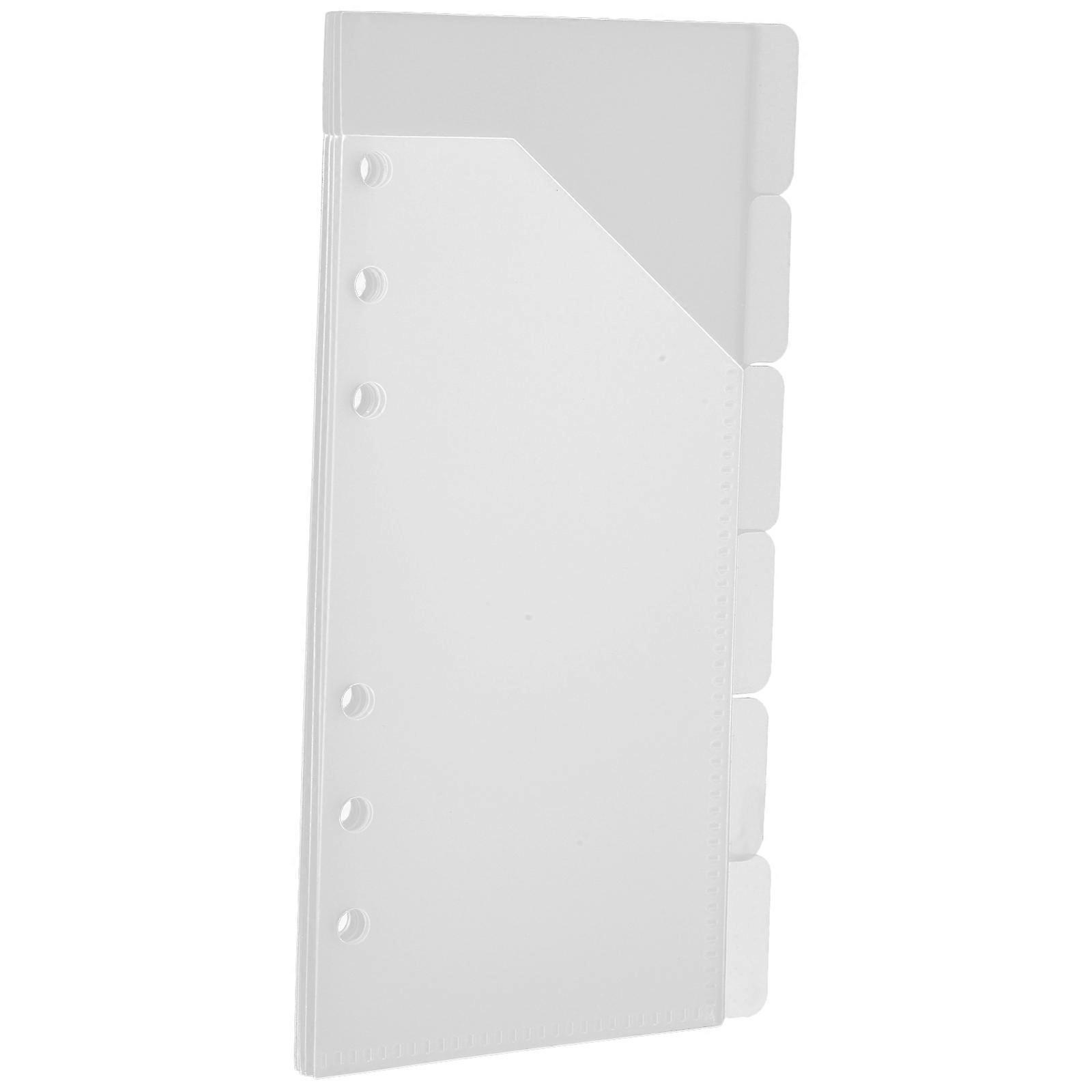Plastic Binder Pockets Set Organizer For Daily Work And Life Transparent A6 Size Sloped Edge Design Water-resistant 1Set