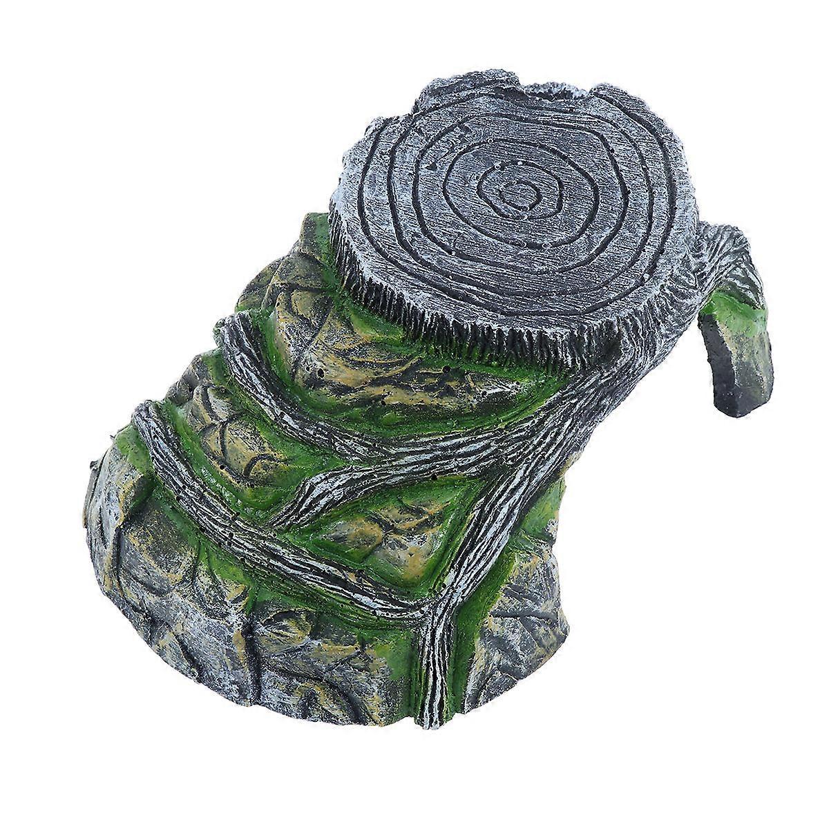 Resin Rockery Turtle Drying Platform Natural Simulation Aquarium Use Reptile Habitat Decor Hiding 8.5×5.1×2.8in 1Pack