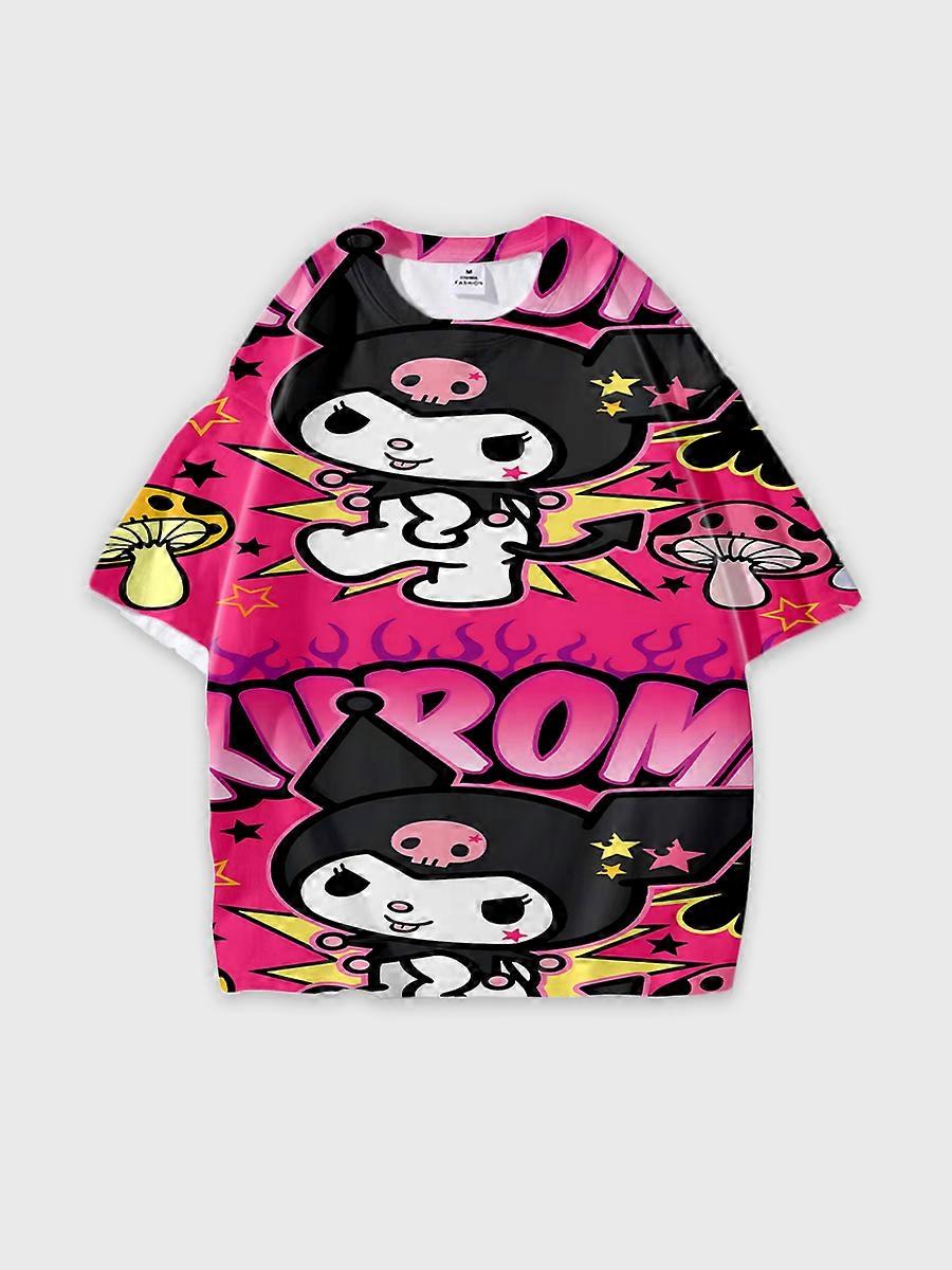 T-shirt round neck Cartoon Pattern loose short sleeve B341