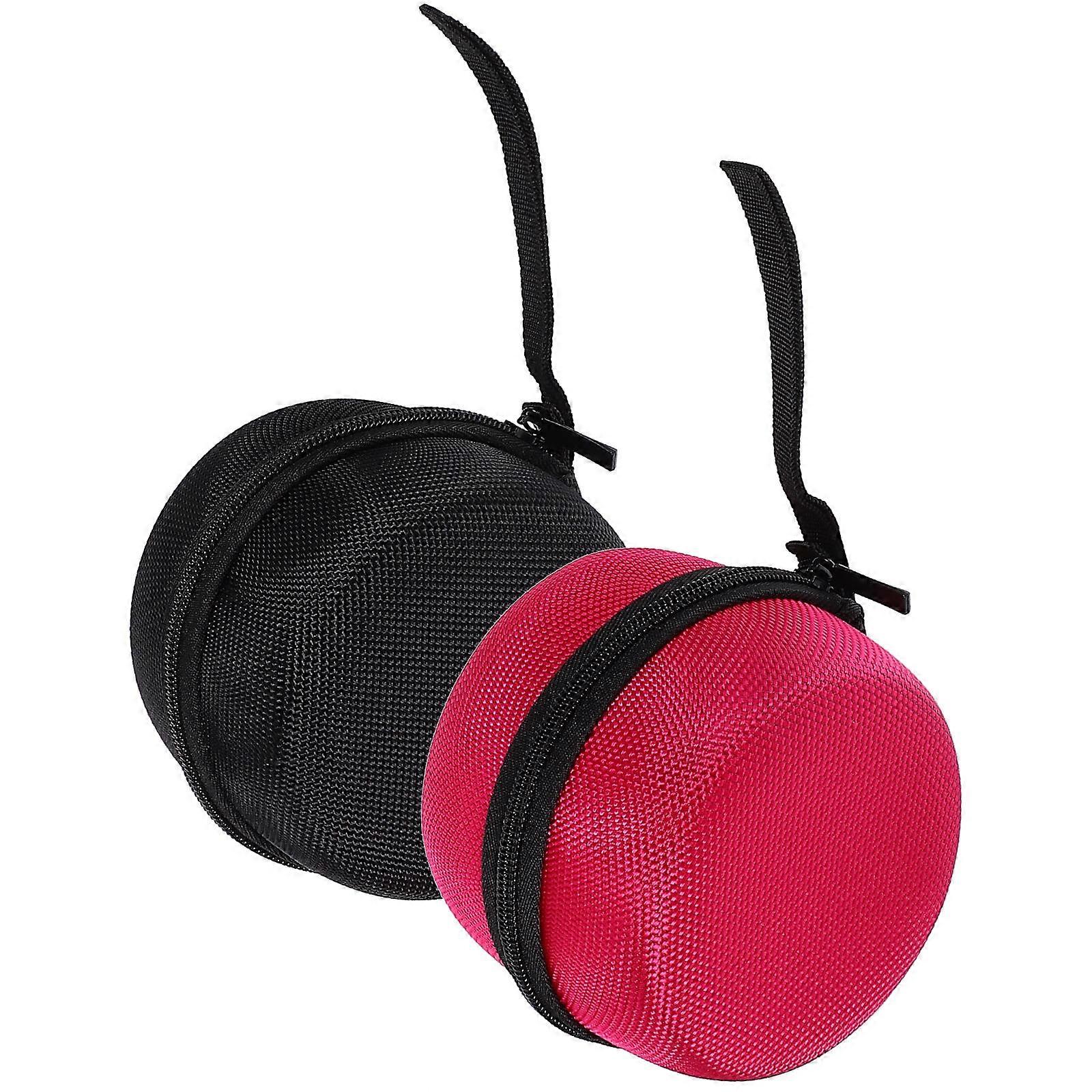 حافظة لحقيبة مكبر الصوت متوافقة مع Dot 2 مكبر صوت حماية تخزين السفر محمولة أسود 9.5x8 سم 2 قطعة