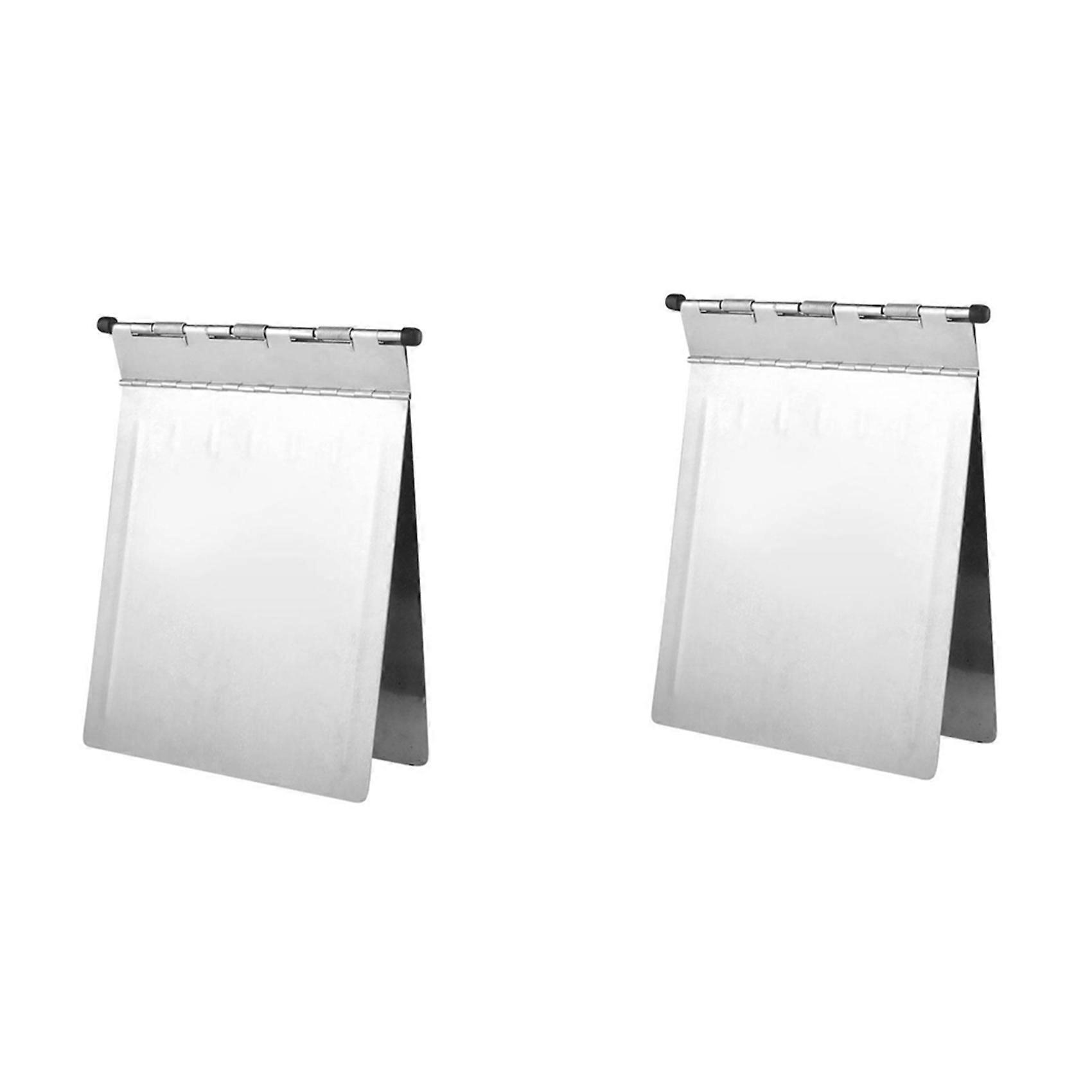 2X Metal Clipboard A4 Stainless Steel Patient Record Folders Clip Board Folder for Office School Tea
