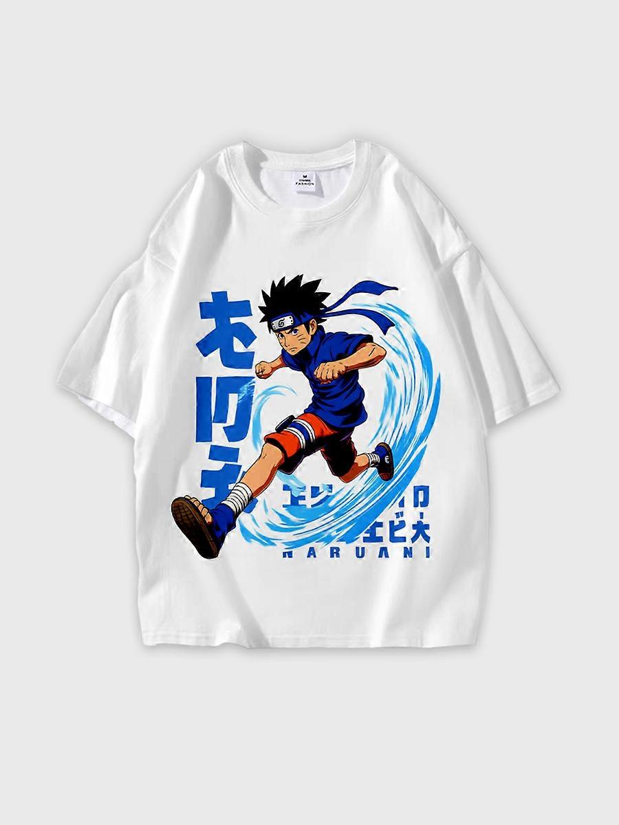 T-shirt round neck Role Pattern loose short sleeve P2411