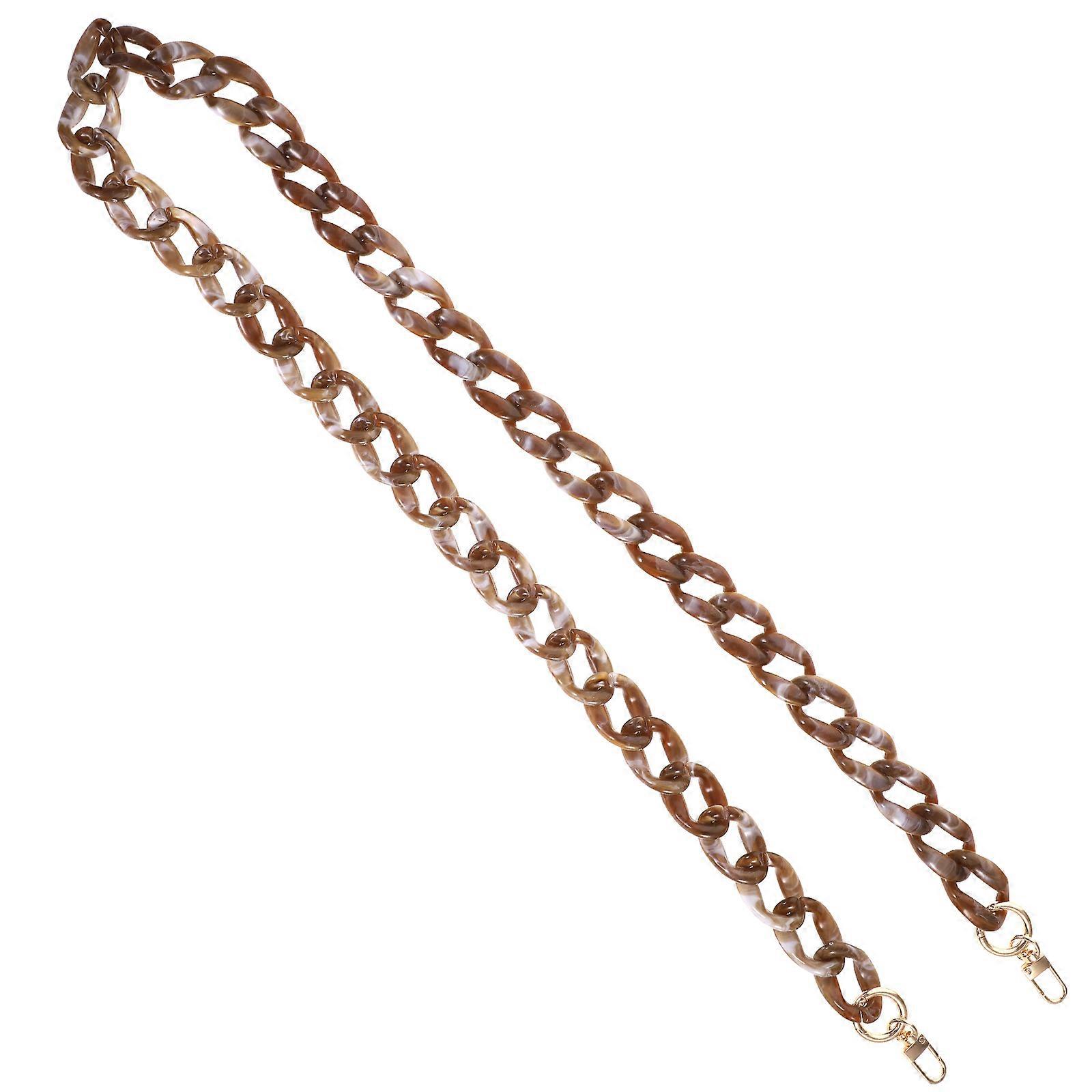 Acrylic Coffee Color Bag Chain with Double End Clasps for DIY Decor and Fashionable Handbag Replacement 30.5 inches