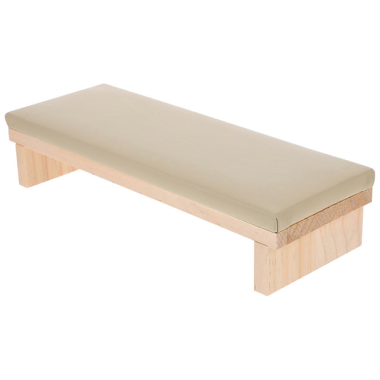 Comfortable Nail Arm Rest for Home Use with Stable Wood Base and Supple Grey .8 Inches