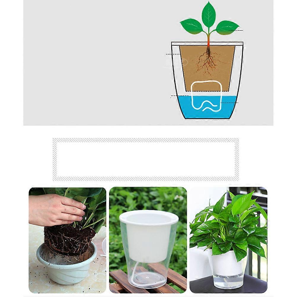 Self Watering Planter with Visible Water Level Transparent Resin Flower Pot for Planting Use 6.3 Inches