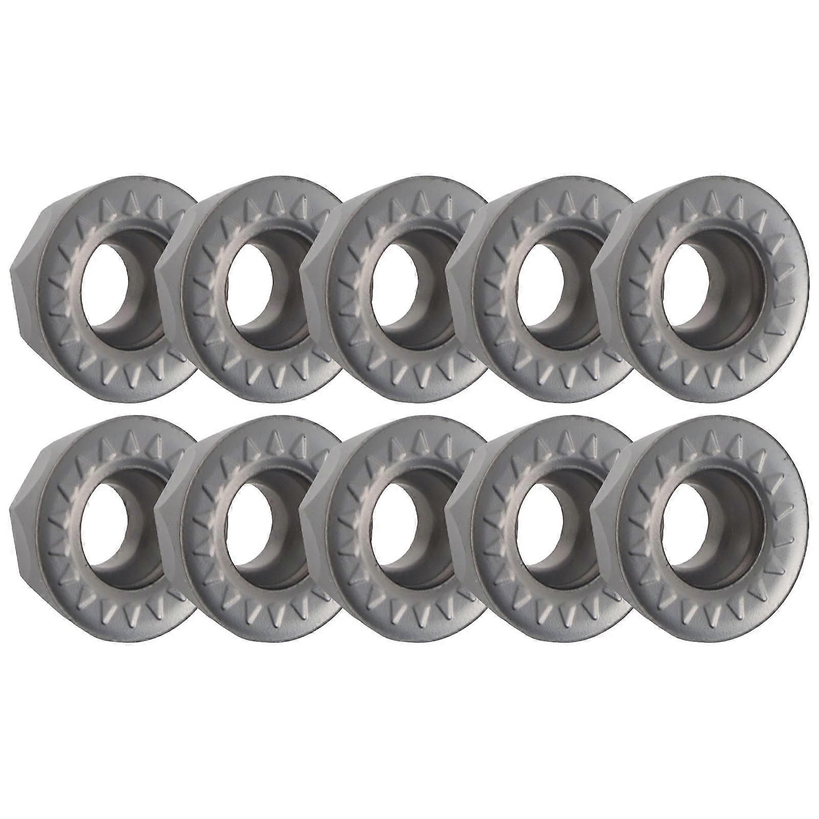 10Pcs Turning Insert Carbide Round Blade Lathe Cutter Milling CNC Cutting Tool Set Kit(RPMT1204MOEJS )