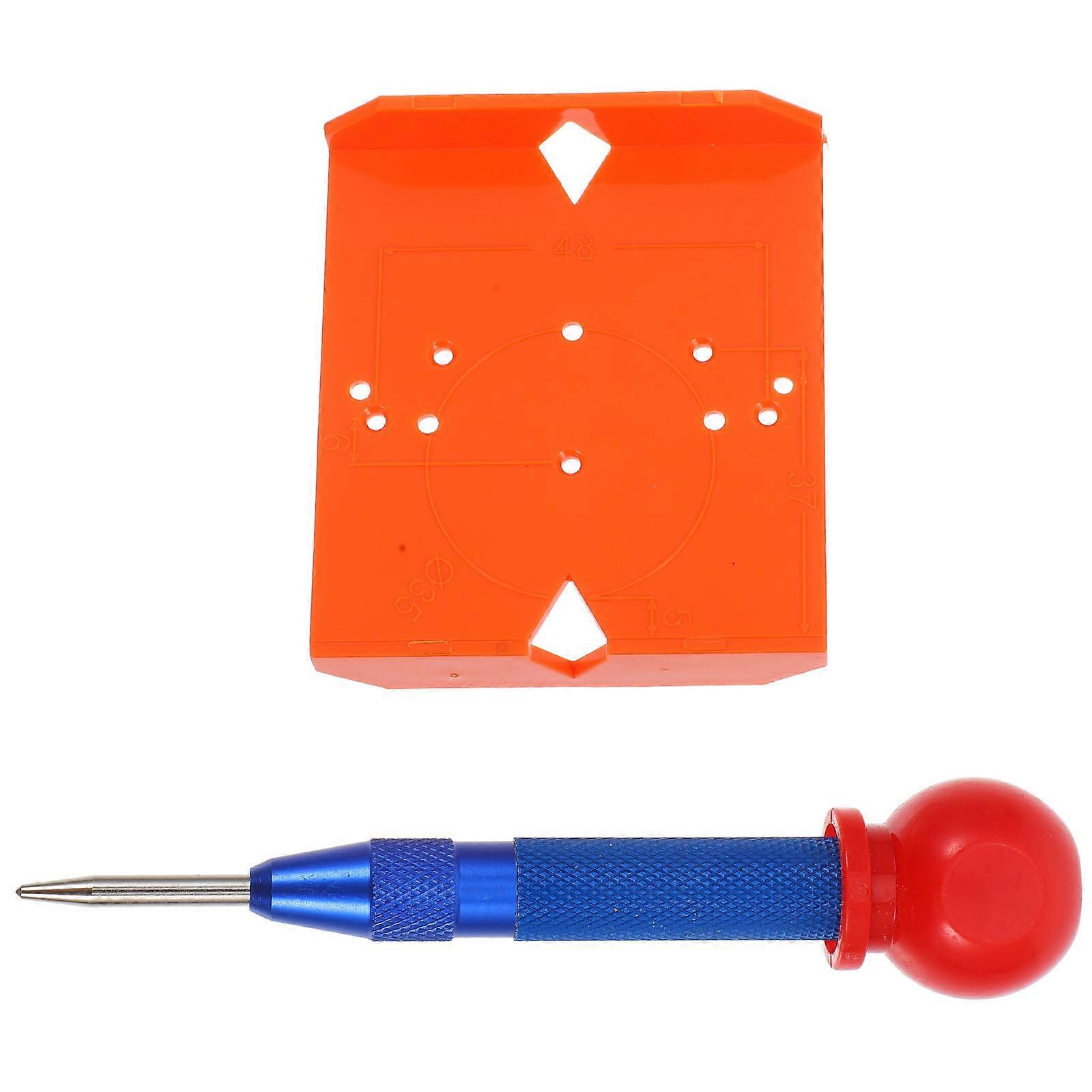 Hinge Hole Drilling Guide Kit – ABS Hinge Locator Drill Punch Tool for Accurate Cabinet Door Installation in Woodworking & DIY Projects