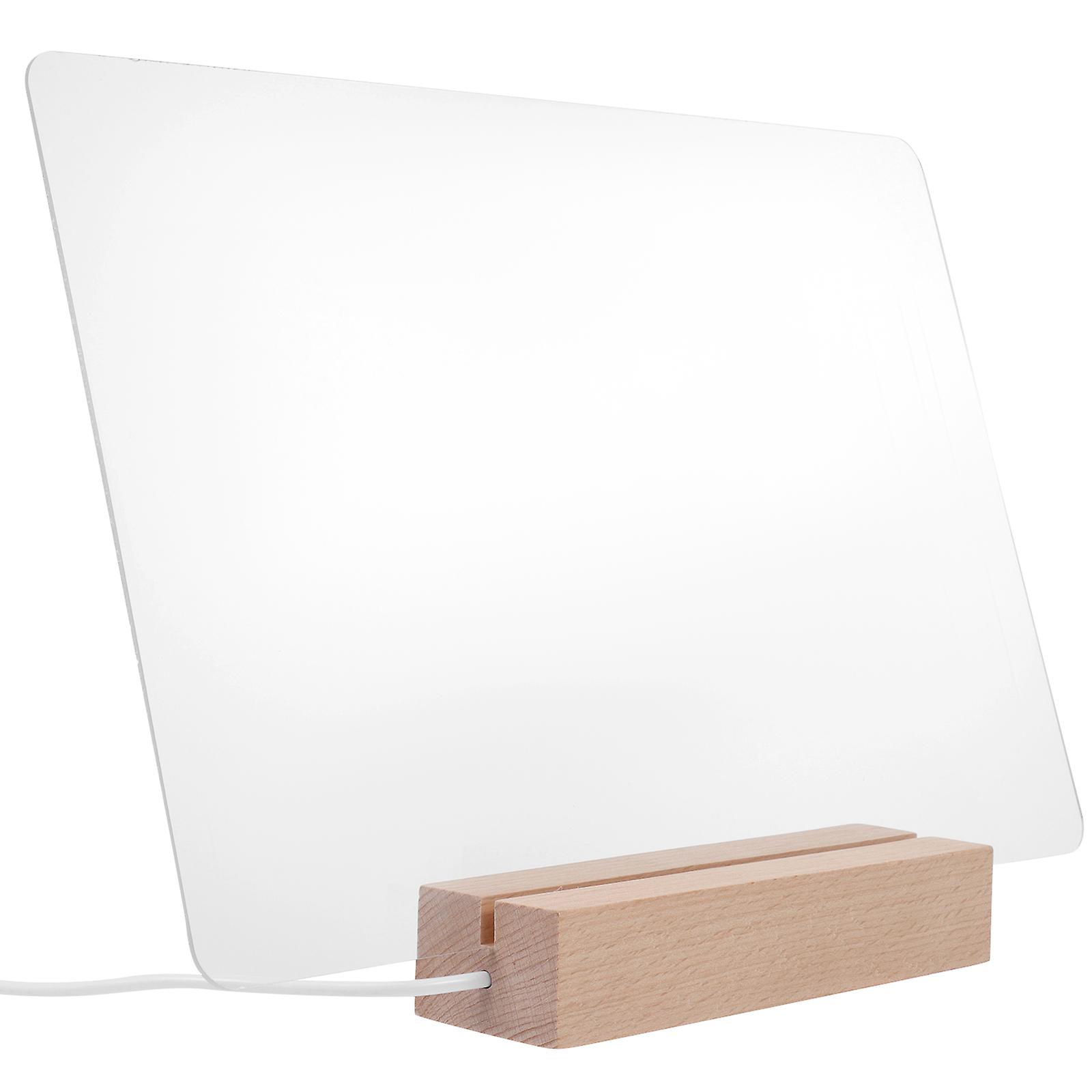 Led Write Note Board Erasable Writing Board Home Desktop Decoration Transparent 1Set