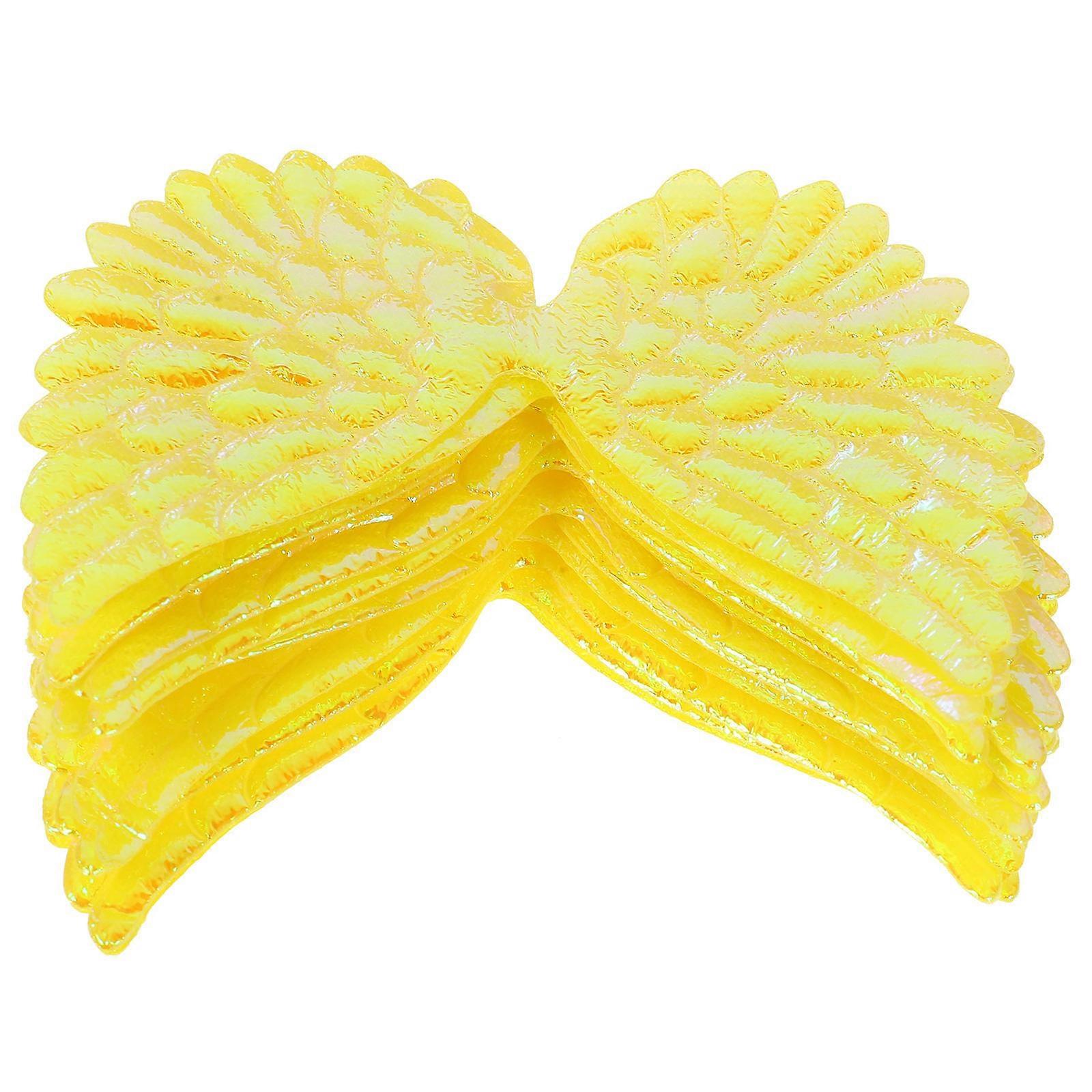 Multi-Use Craft Wings 12Pcs Angel Wing Decorations Perfect For Weddings Parties And DIY Crafts Decorative Accessories In Yellow