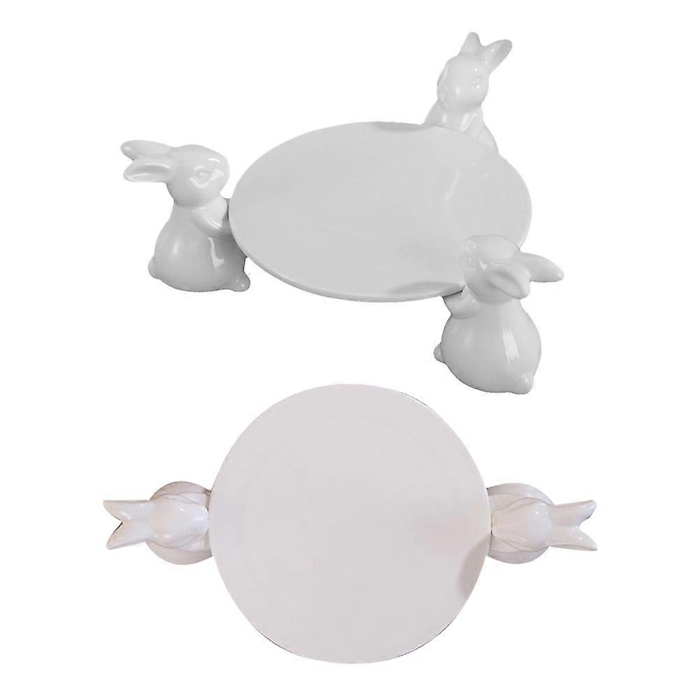 Dekoratives Keramiktablett mit Ostermotiv, perfekt für die Präsentation zu Hause und für die Vorschulerziehung, 2er-Set