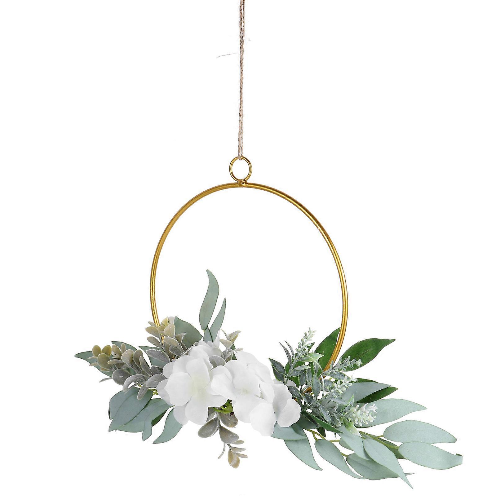 Nordic Style Simulation Wreath For Valentine's Day And Wedding Celebrations In Classic White Color Round Shape For Decorative Purposes 1Pcs