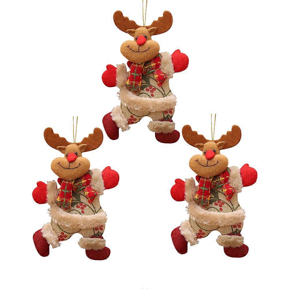 Chirstmas Hanging Ornament 3Pcs Assorted Color Texture for Party Use