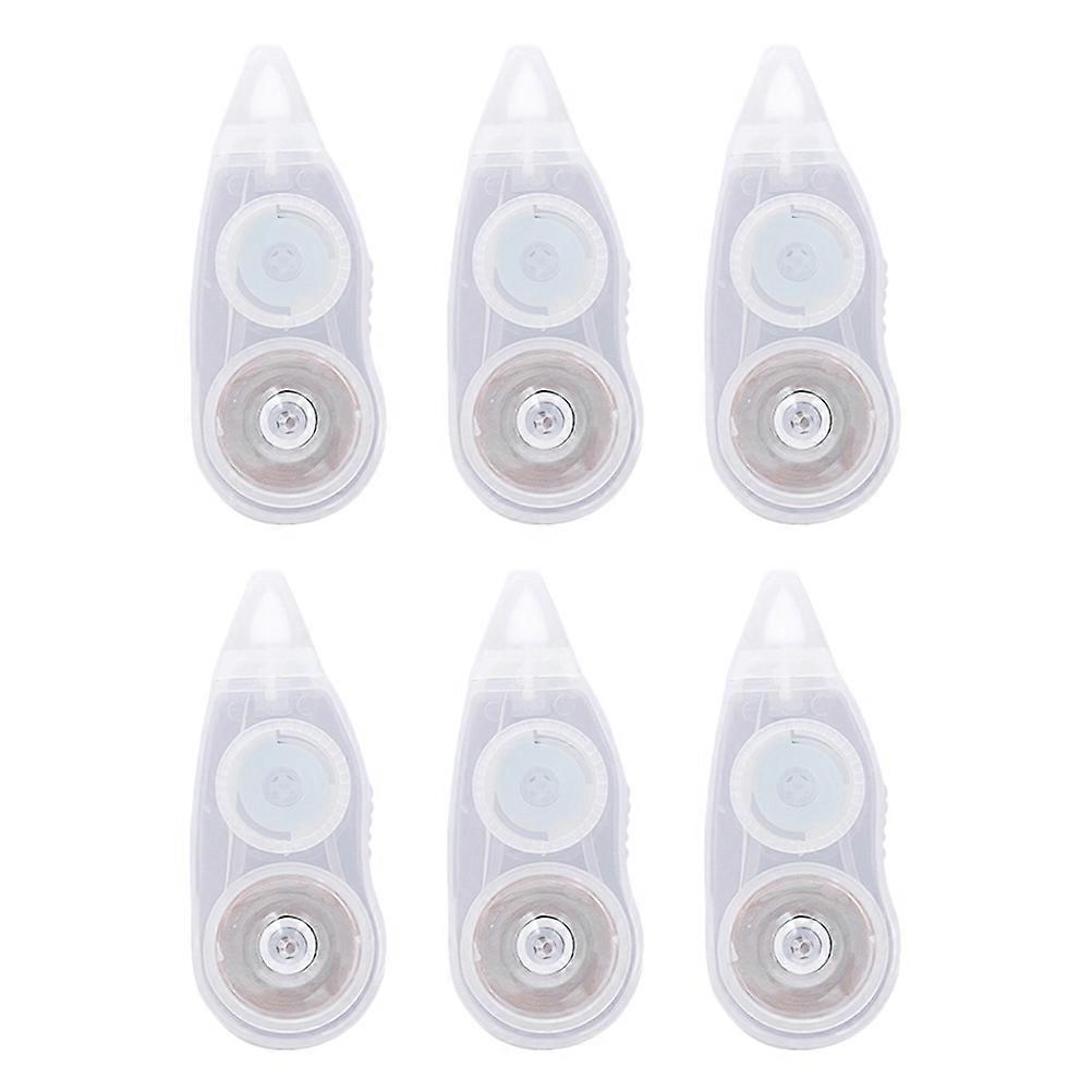 6pcs Practical Correction Tape, White Transparent Adhesive Modifying Tape for Students, School, Office, Portable Lightweight Easy Use
