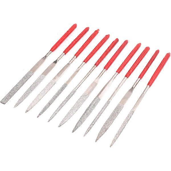 Set of 10 Metal Files 140mm, Diamond Files for Precision Modeling, Needle Files