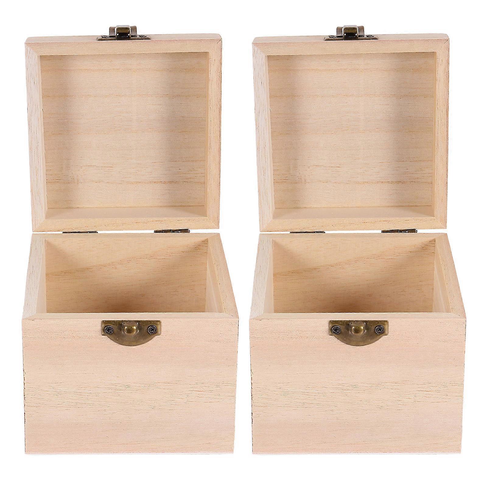 Simple Vintage Storage Box in Khaki Made of Synthetic Material for Small Items and Gifts 2Pcs