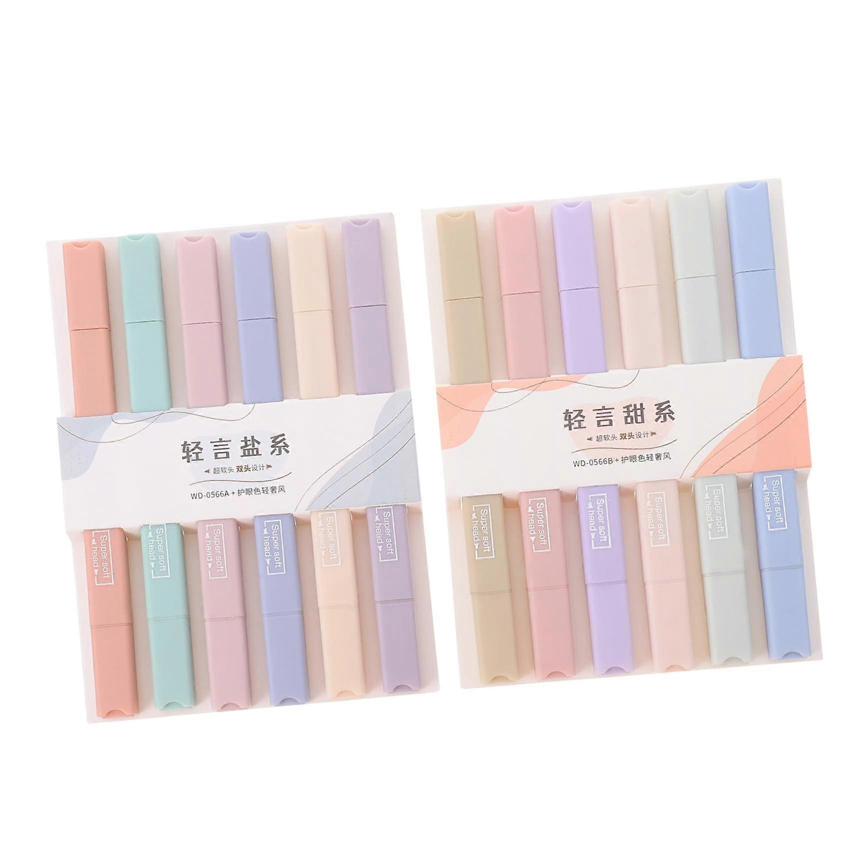 12 Pieces Double Ended Highlighters Set for School and Office Notes