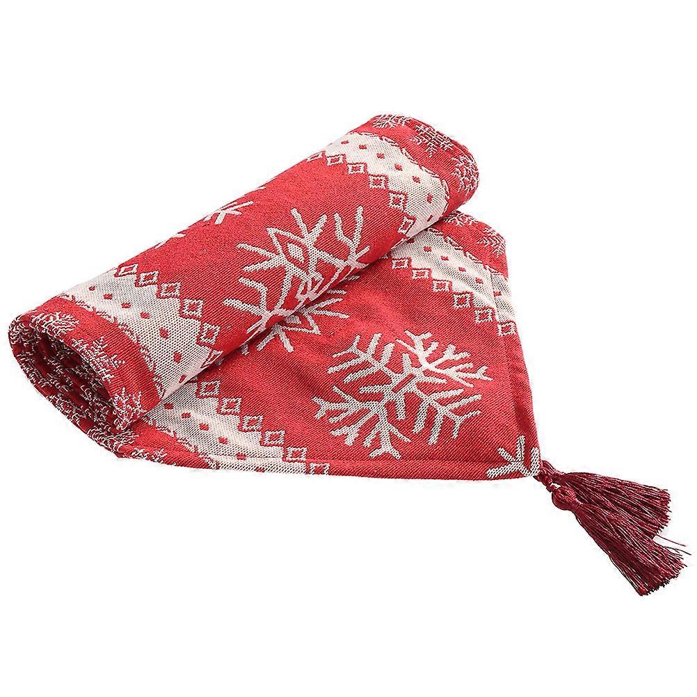 Snowflake Table Runner Holiday Decorative Tablecloth For Friends Dining Table 145 X 33 Cm Reduces Noise 1Pack