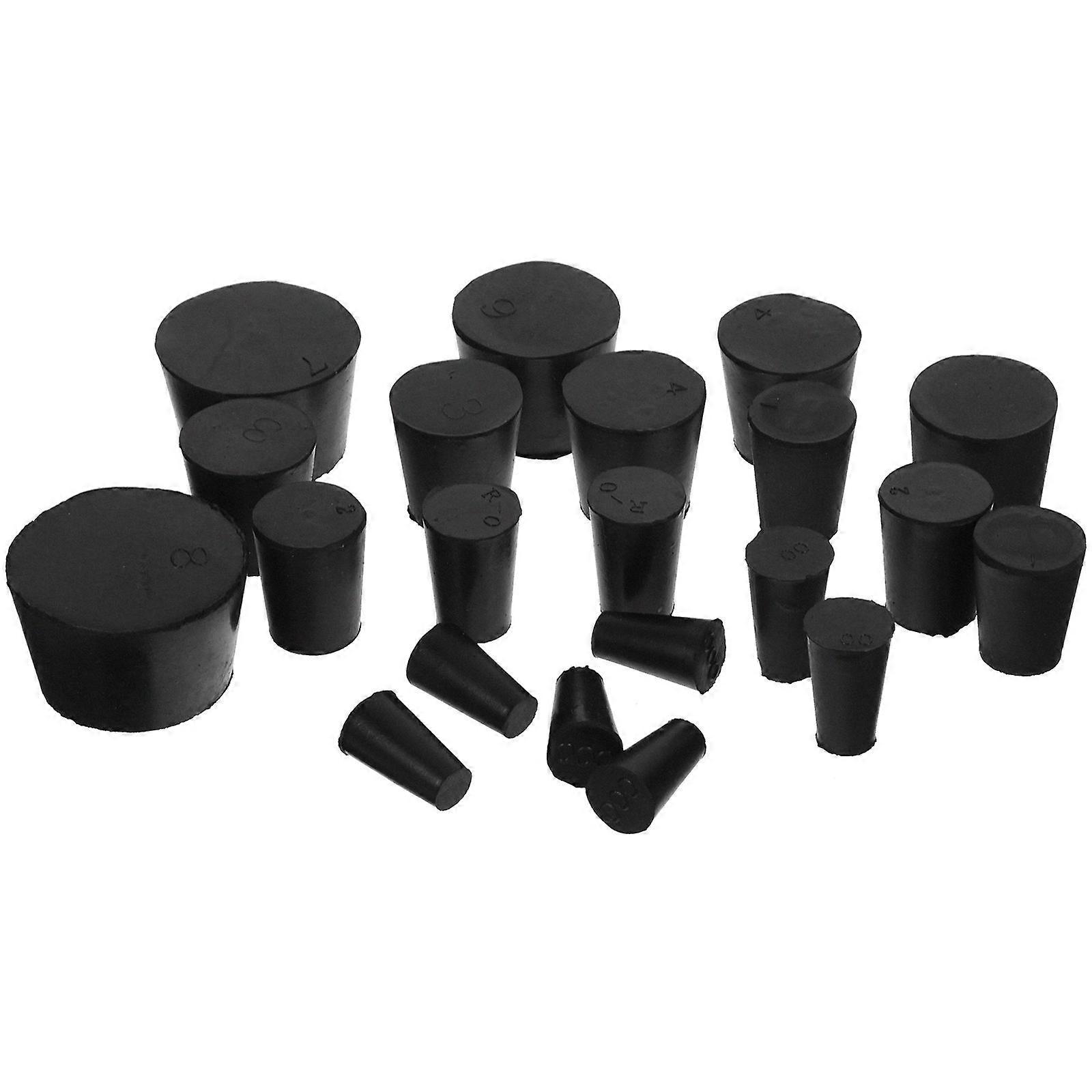 21pcs Assorted Rubber Stoppers for Test Tubes, Lab Flasks & Bottles Easy Insert & Removal, Versatile Sealing Plugs