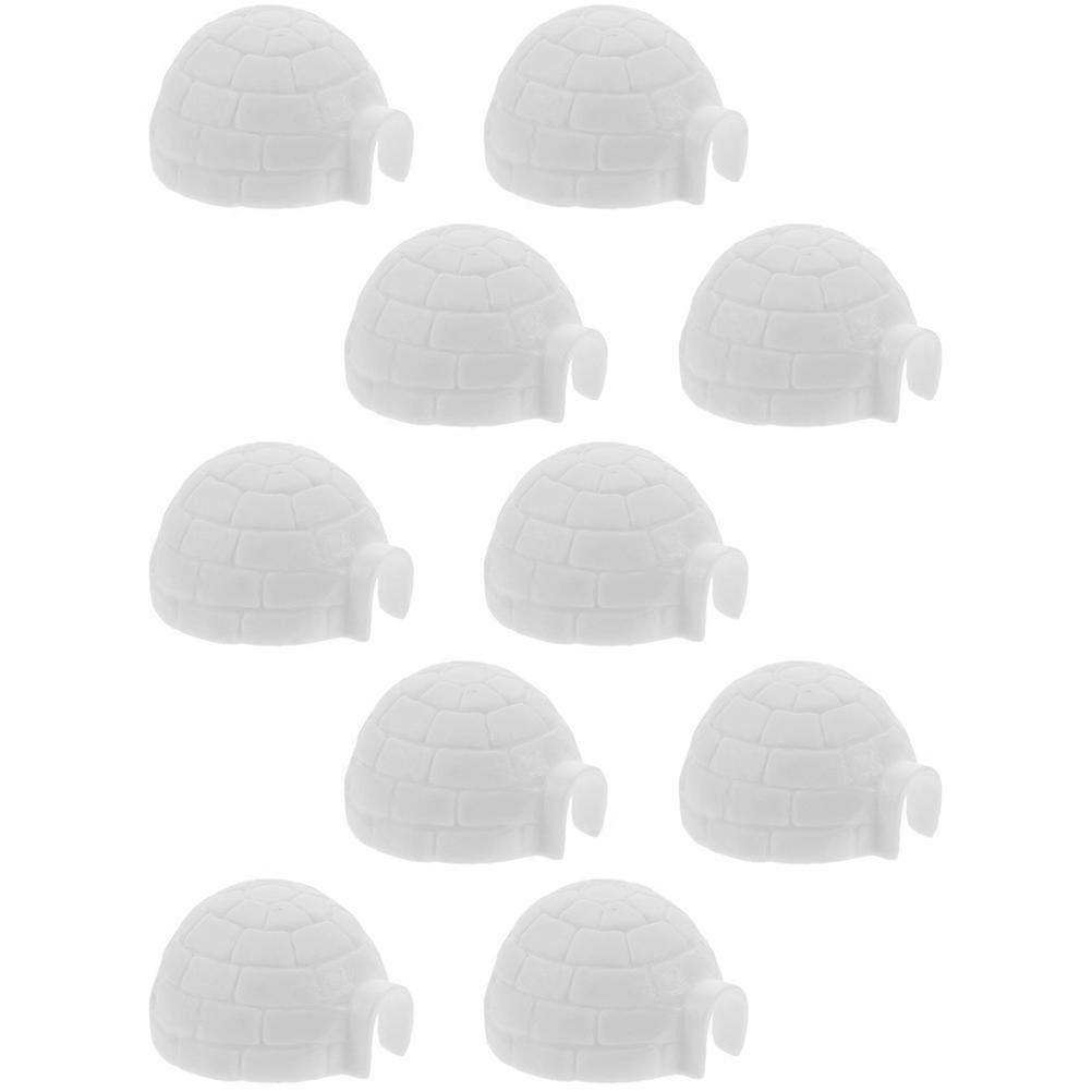 10pcs Simulated Igloo Figures Adorable Miniature Polar Animal Models for Home Desk Decoration