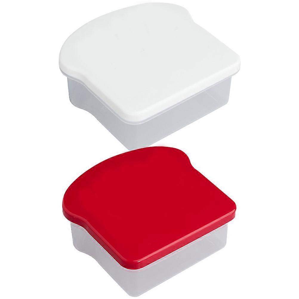 Portable Lunch Box For Picnic Kitchen Use Red Color Waterproof 2Pack