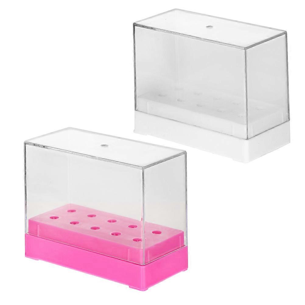 Nail Drill Bits Storage 2Pcs Display Case For Manicure Tools Organization In Premium PP Material