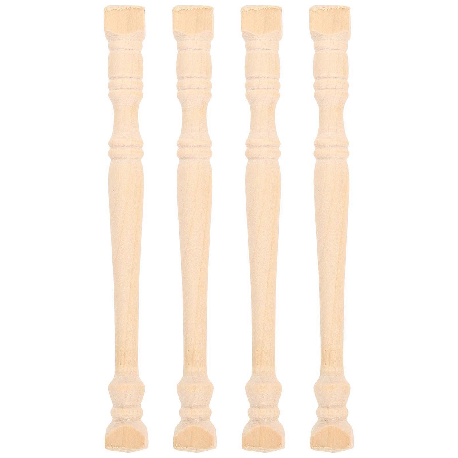 Dollhouse Columns 4Pcs Mini Wood Pillars With Realistic Details For Miniature Garden