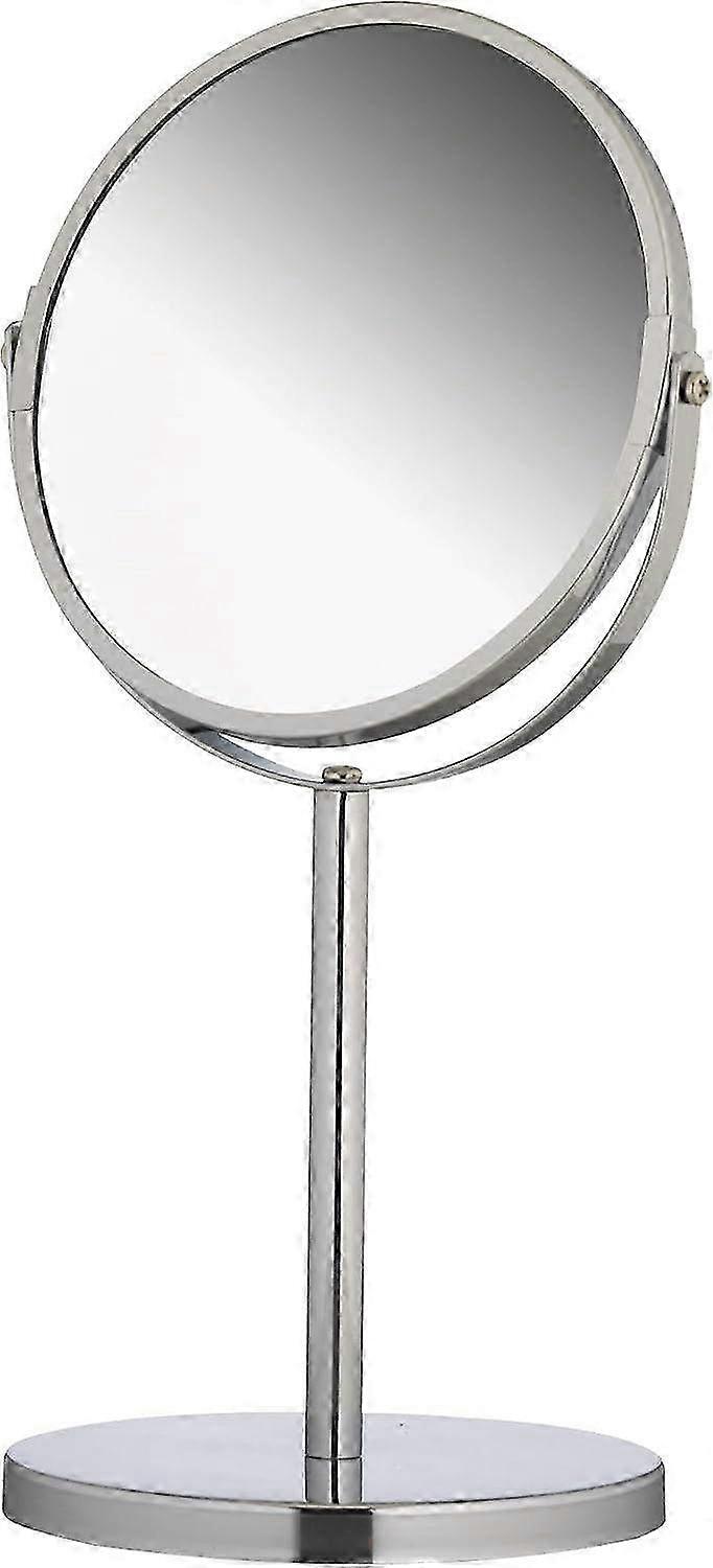 Silver Magnifying Table Mirror with 3X & 1X Magnification - Dual-Sided Adjustable Makeup Mirror for Detailed Grooming
