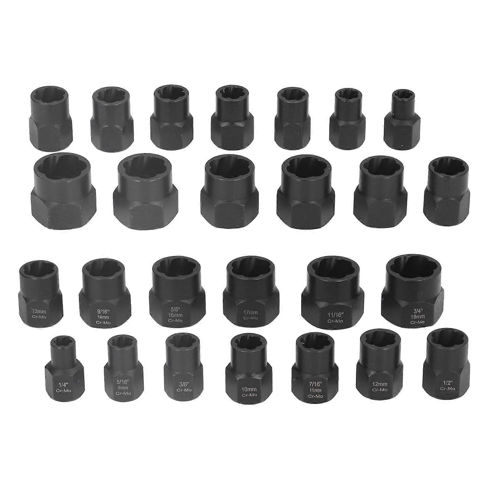 Impact Nut Bolt Remover Set Extraction Tool Rusted Damaged Stripped Extractor Socket Kit