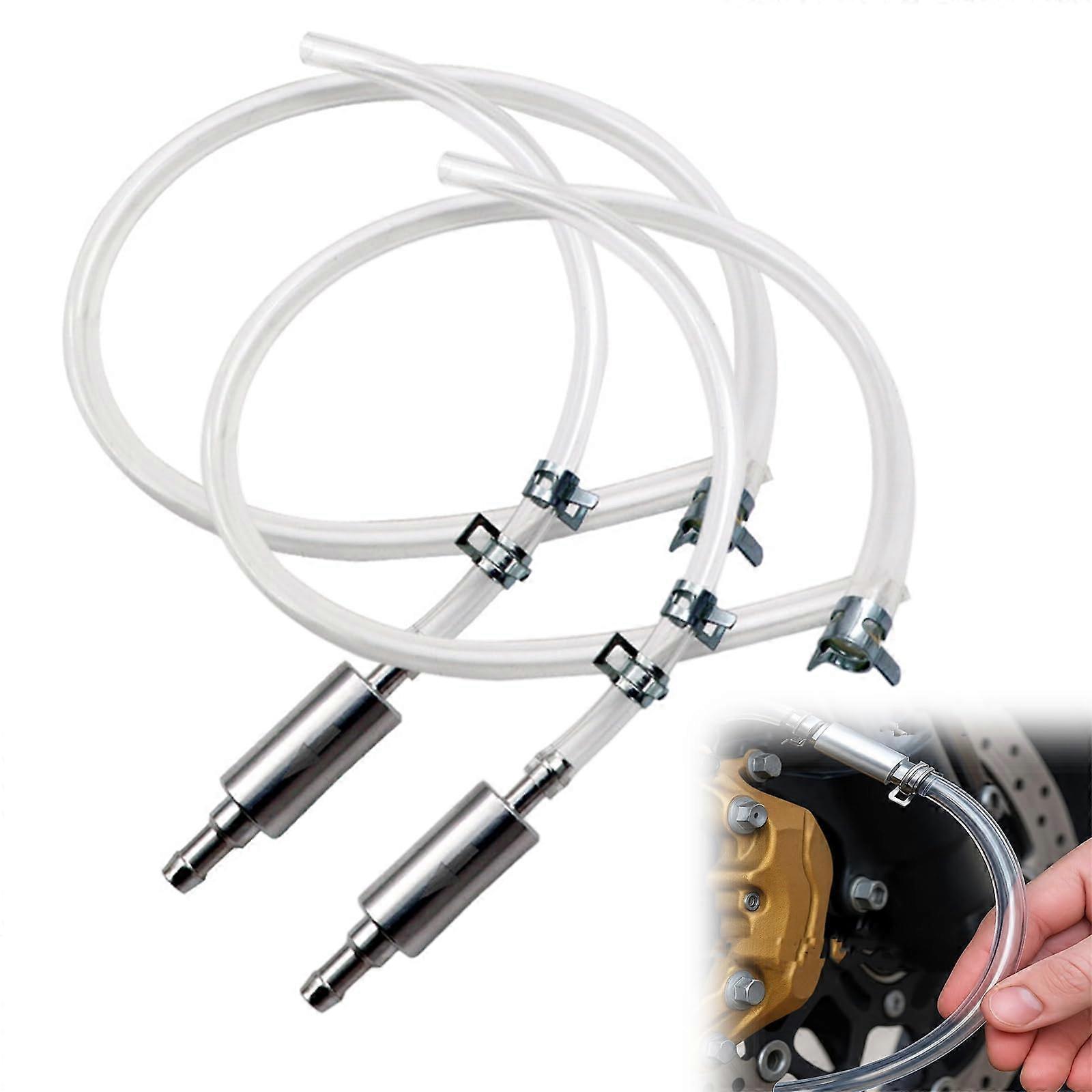 Brake Bleeder Hose One Way Valve Bleeding Tool Kit For Car And Motorcycle Clutch For Hydraulic Brake Soft Tube With Clips 2 Pcs