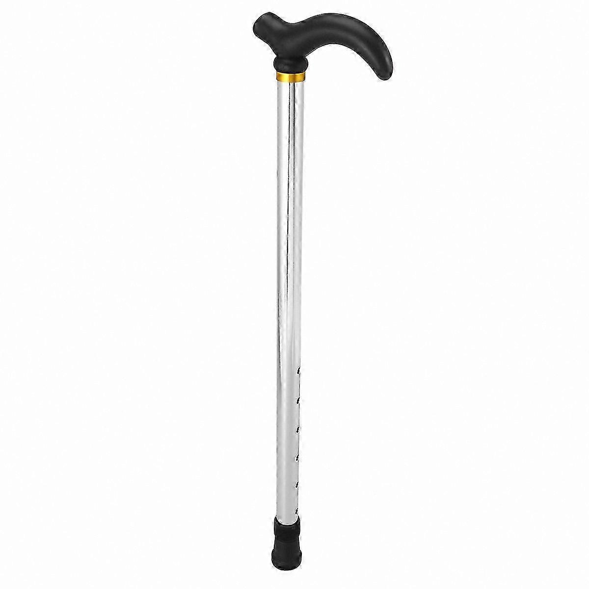 Lightweight Adjustable Walking Cane with Anti-Skid Tip, Durable Aluminum Design for Seniors, Silver