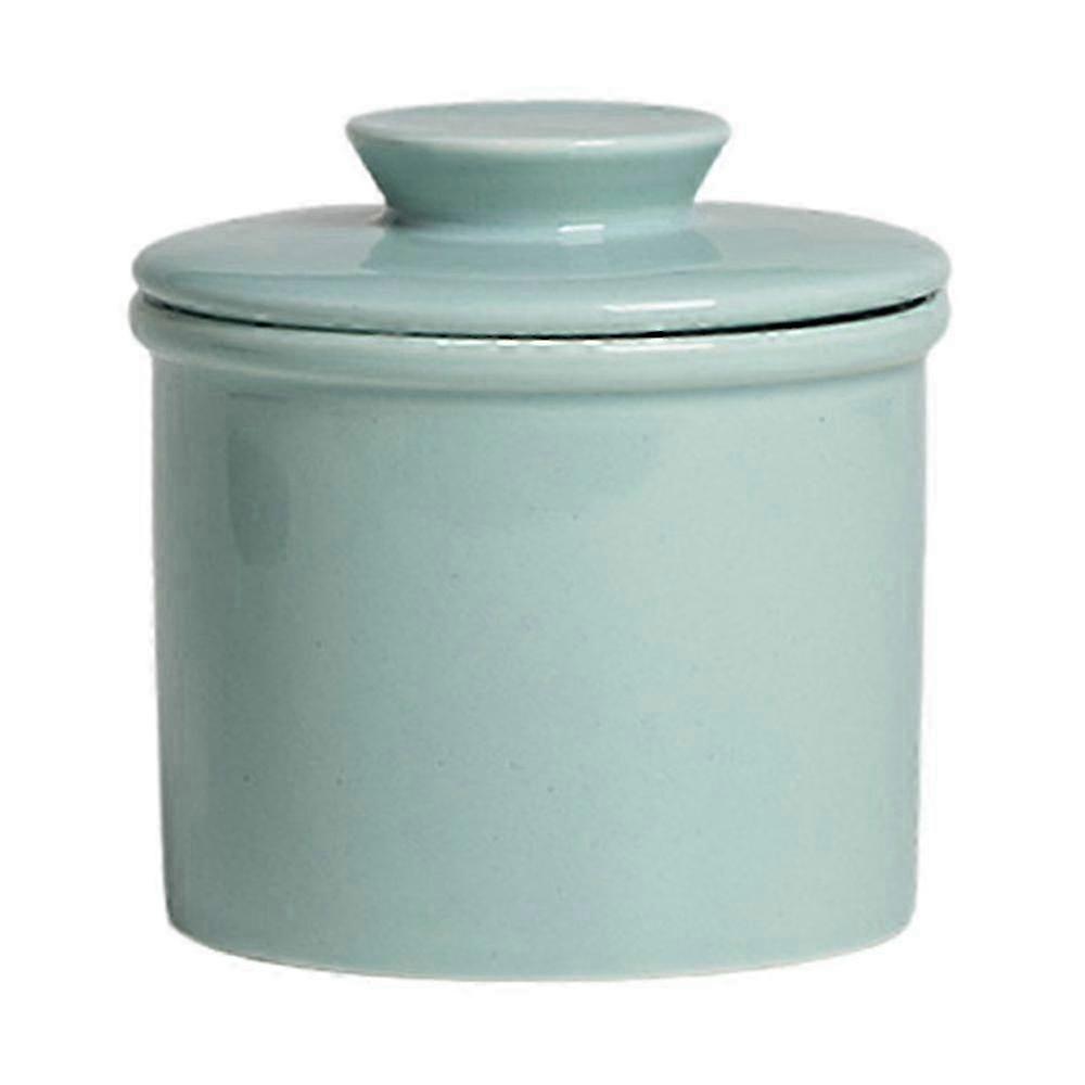 French Ceramic Butter Crock with Sealed Lid: Solid Color Design for Butter, Jam & Nuts Storage in Kitchen