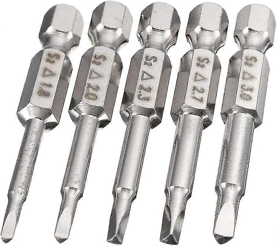 5-Pack 1/4" Triangle Screwdriver Bits 50mm Hex Shank S2 Magnetic