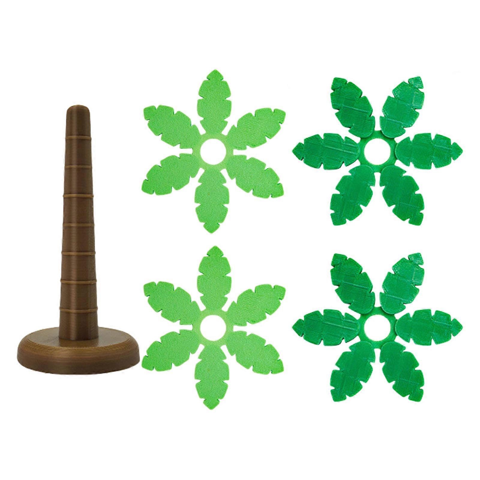 Coconut Tree Shape Coaster Plastic Trivets Set with Holder Stand For Drink Coffee Cup Table Protective And Decoration Multicolor