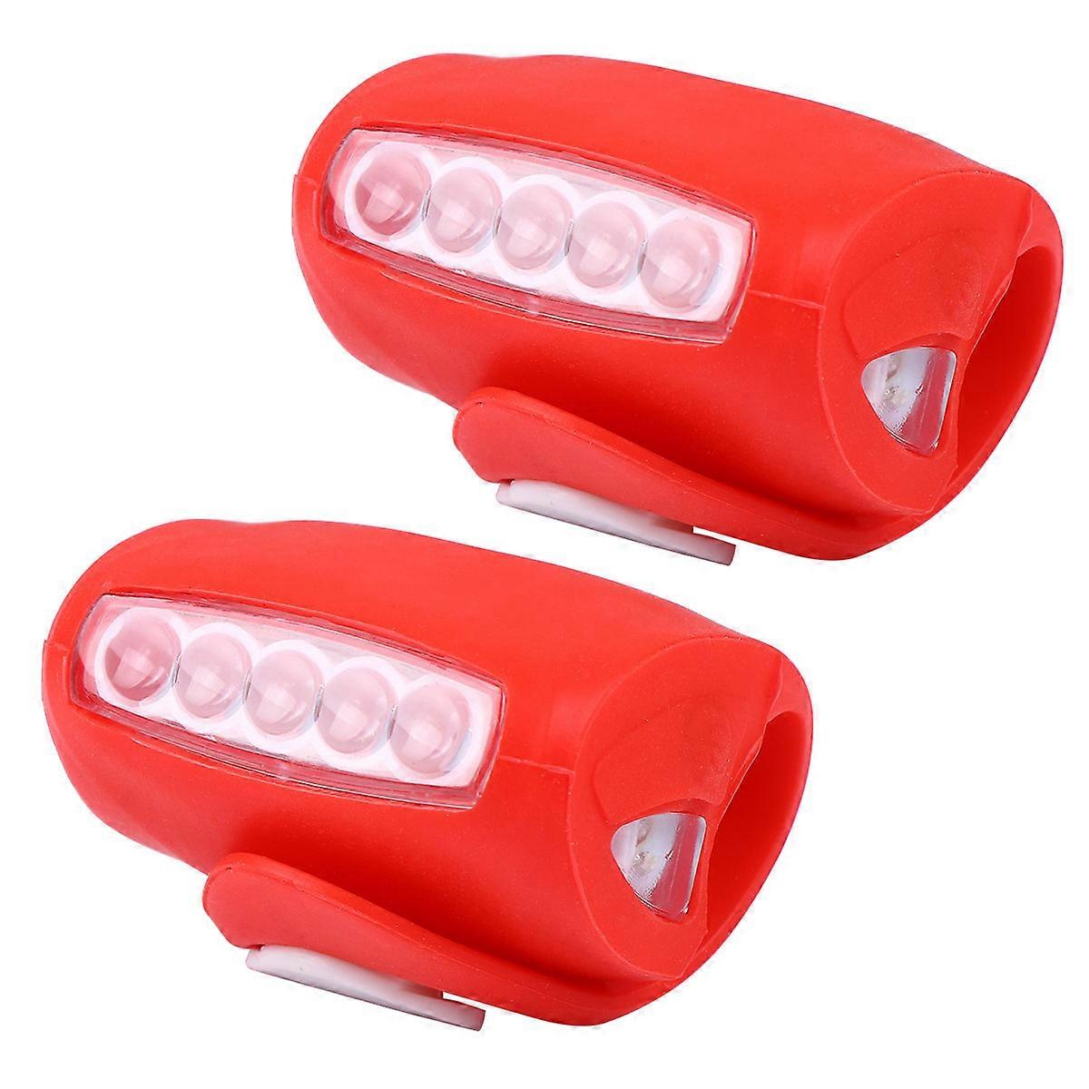 Bike Headlight and Taillight Set for Cycling Safety with Durable Plastic Red LED Strobe Lights 7 LEDs