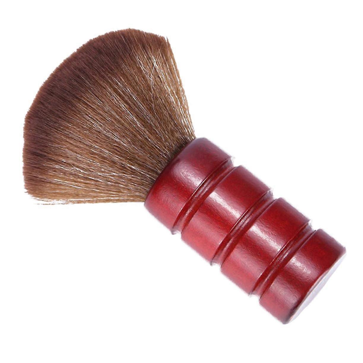 Red Solid Wood Handle Duster Brush for Salon  Use Durable Design