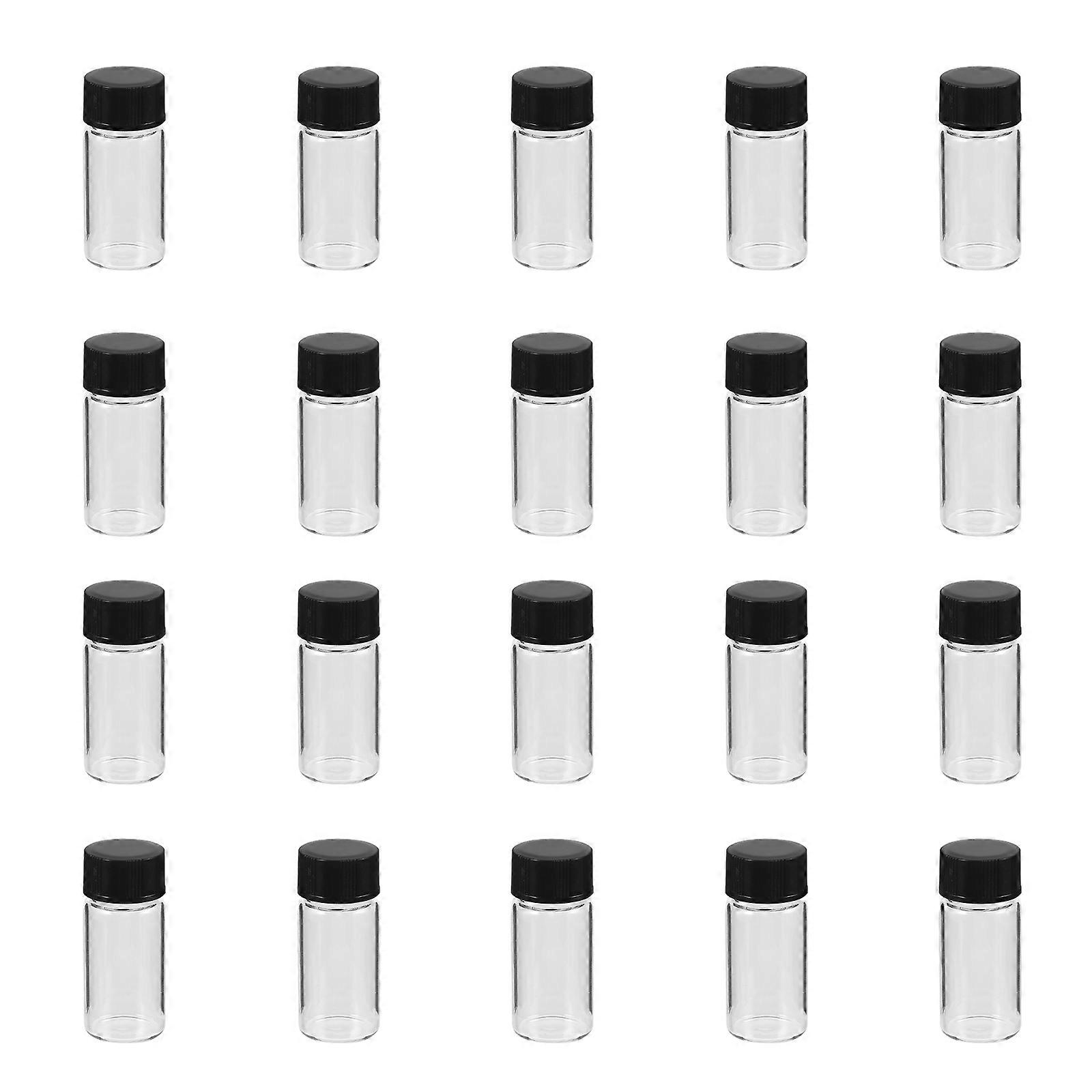 Transparent Vial Bottle for Storage 100Pcs Practical Glass Vials with Caps