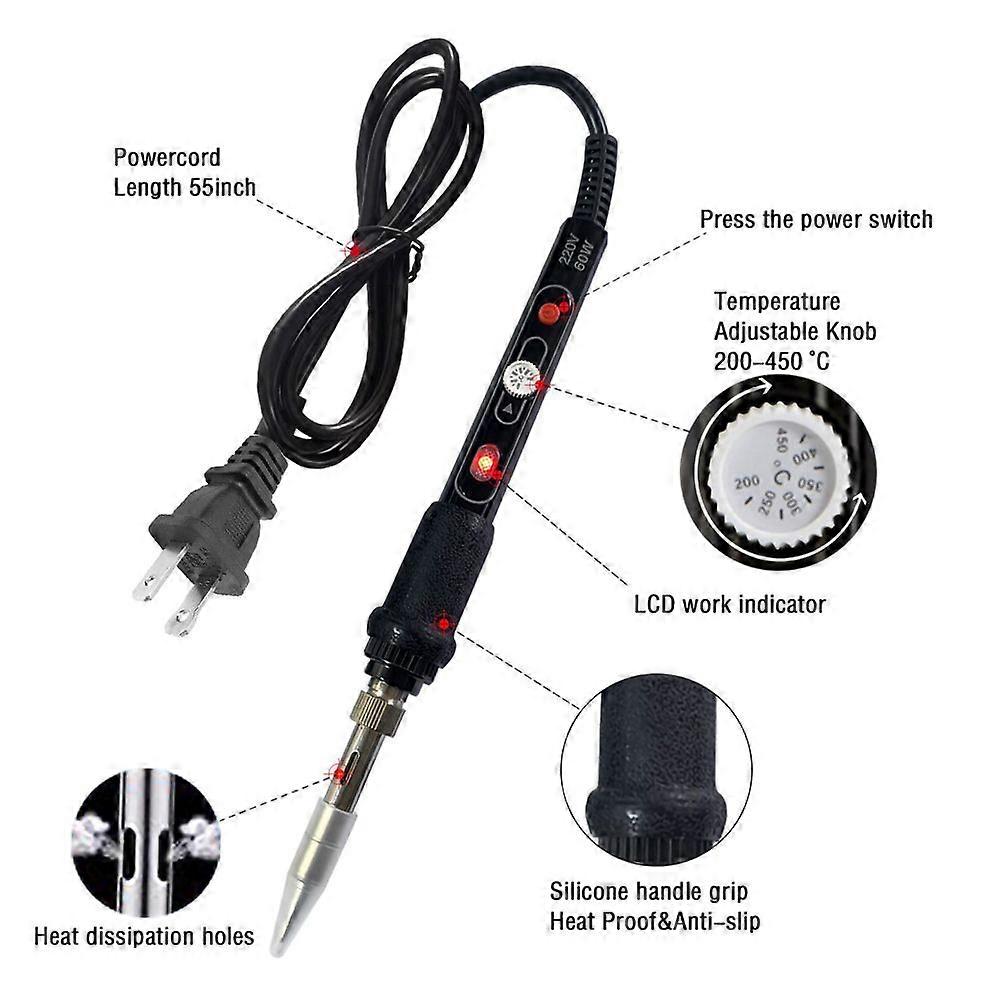 Intelligent Soldering Iron LCD Display 200-450 Temperature Controllable Soldering Station for Models DIY Welding Assembly