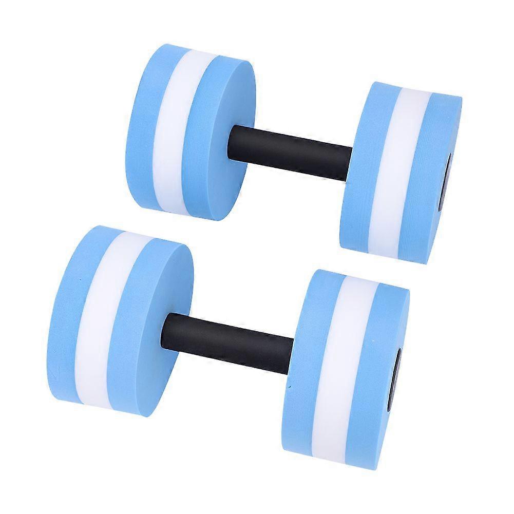 1 Pair Water Float Bodybuilding Training Fitness Yoga Dumbbell Barbell (Blue)