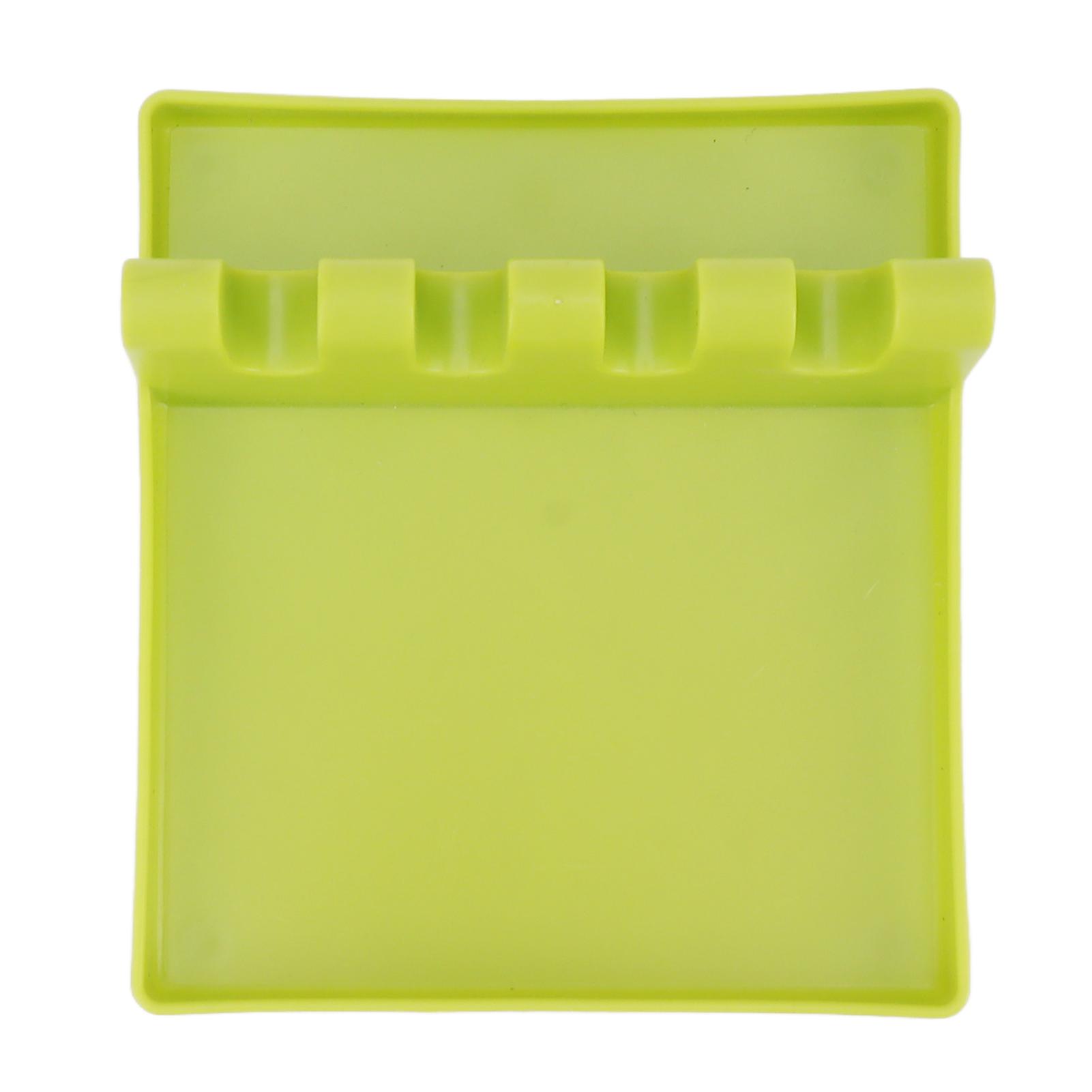 Multifunctional Green Plastic Spoon Rest Holder for Kitchen Countertop
