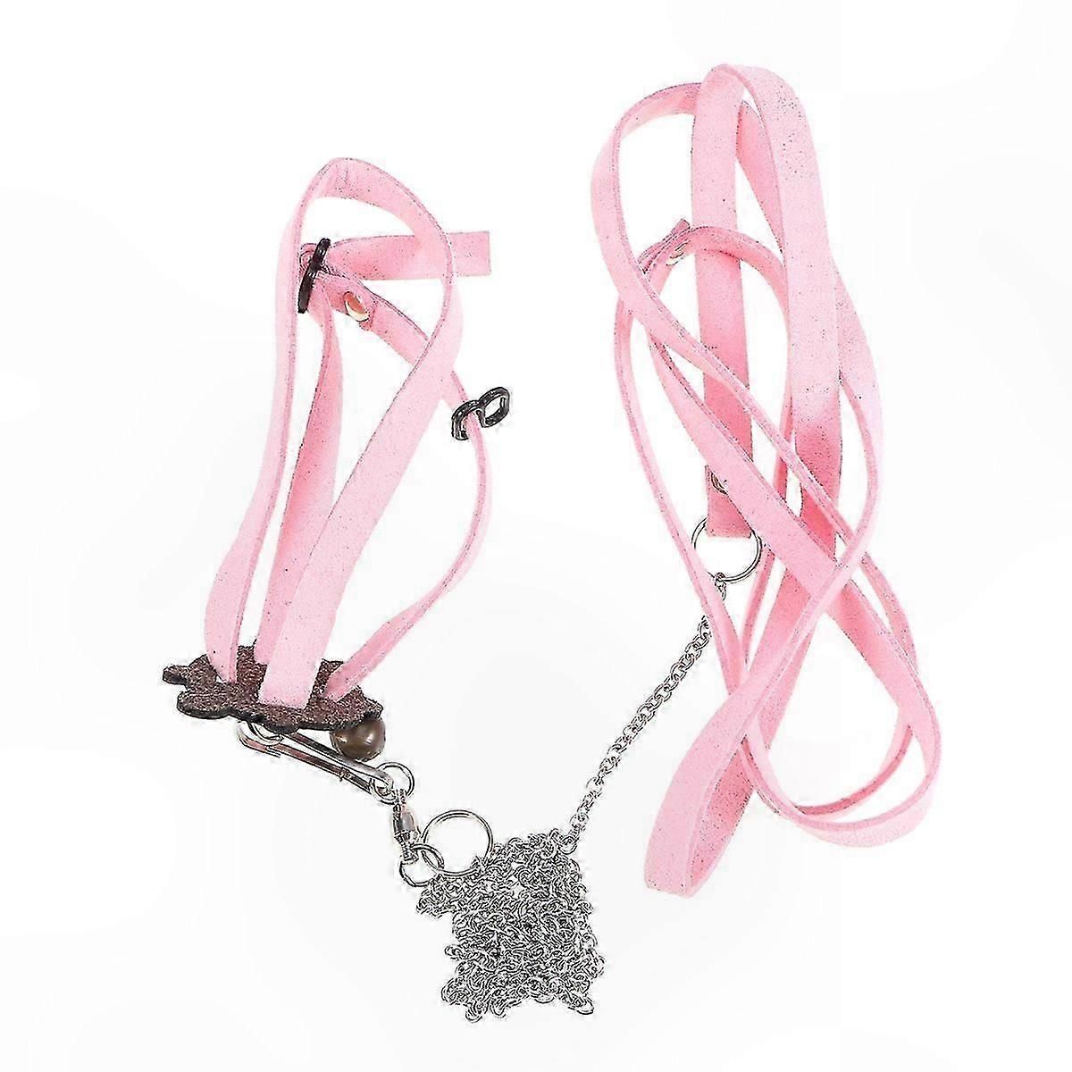 Small Pink Adjustable Leash for Hamsters Turtles and Lizards Size S