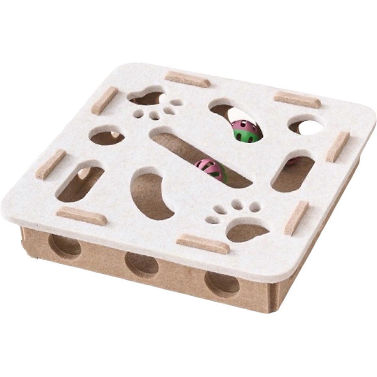 Cat Puzzle Toy Felt Puzzle Box Cat Exercise Toy with Ball Indoor Sports Entertainment Cat Toys for Indoor Cats C