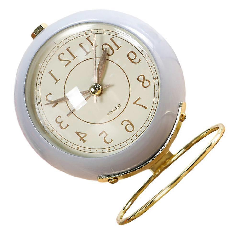 Alarm Clocks Metal Round Alarm Clock Purple 10.5X8.5cm Home Use Time Display 1Set