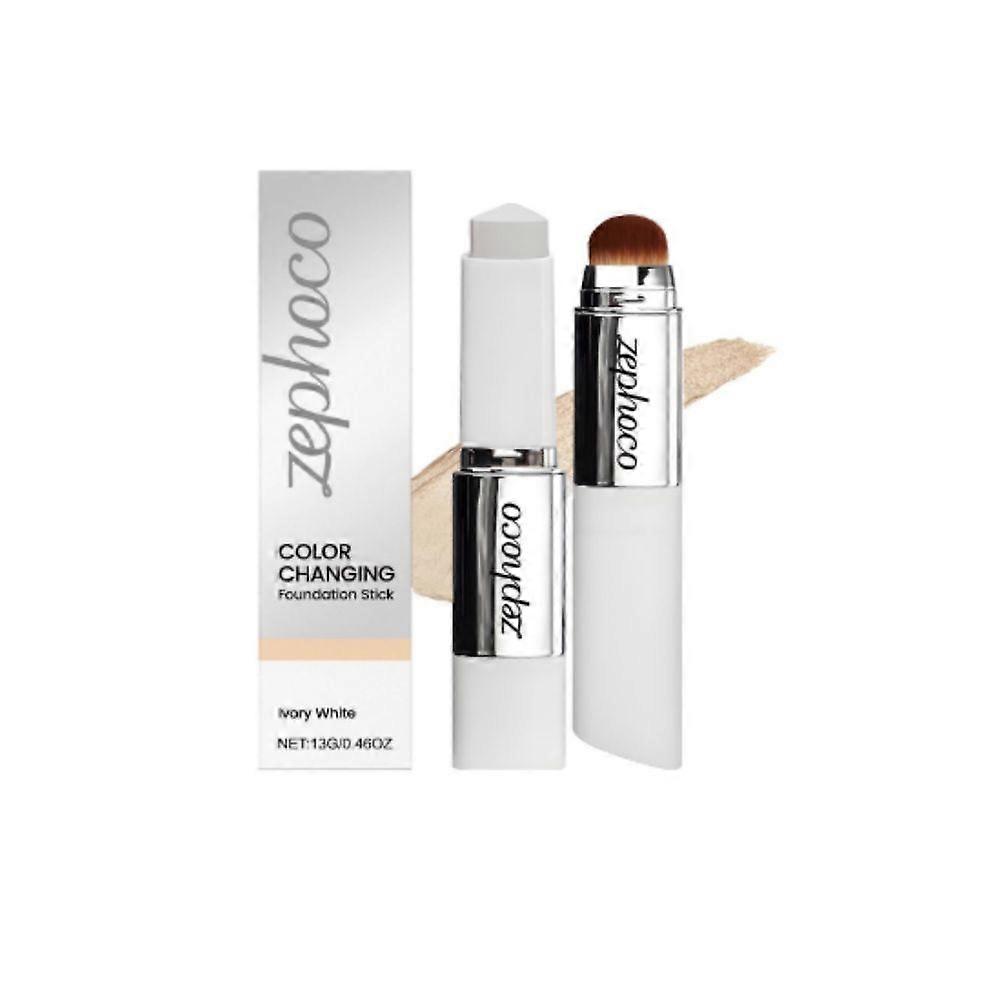 2-in-1 White Foundation Stick Colour Changing Concealer Stick with Brushes
